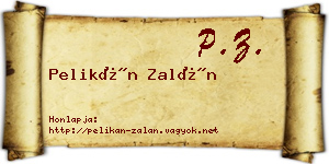 Pelikán Zalán névjegykártya